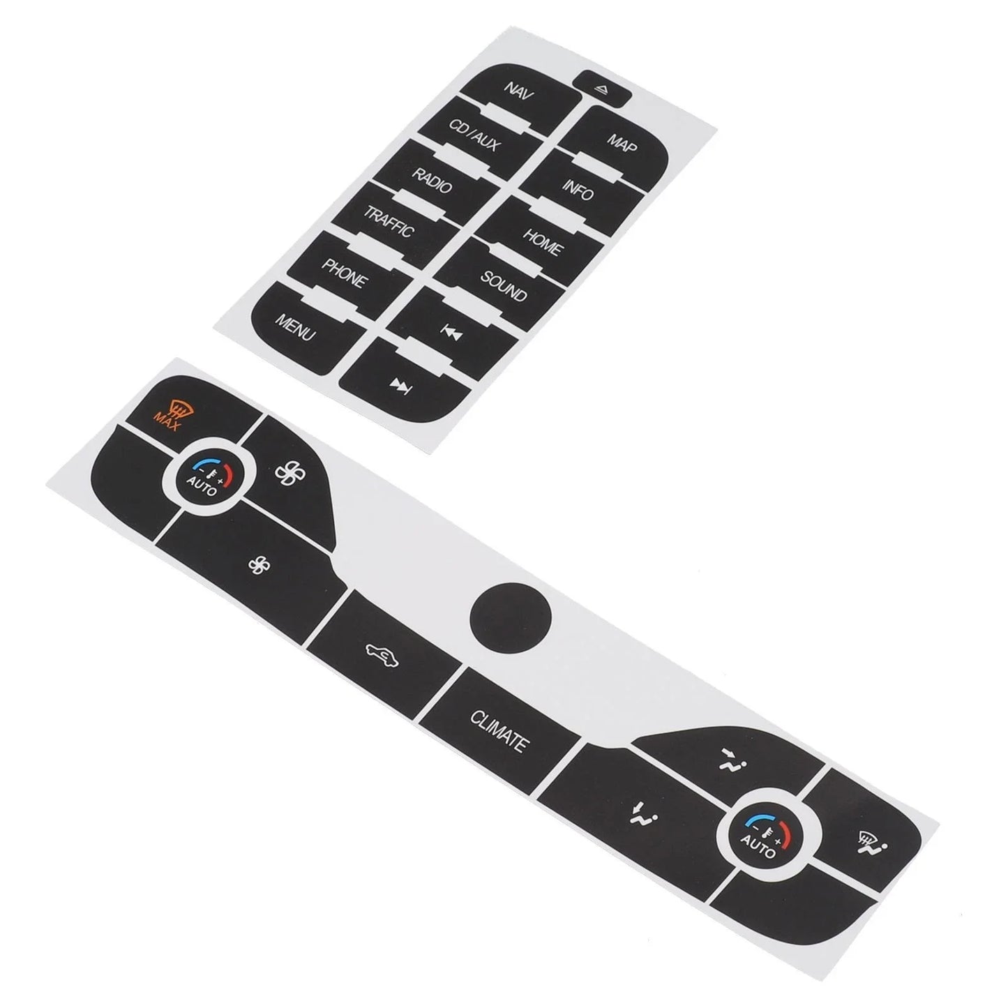Radio + AC Button Repair Sticker for Ford S-Max (2011–2011)