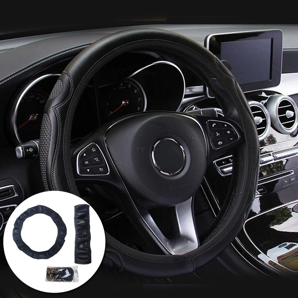 Steering Wheel Cover / 37-38CM / Steering Wheel Cover for Au Black Car