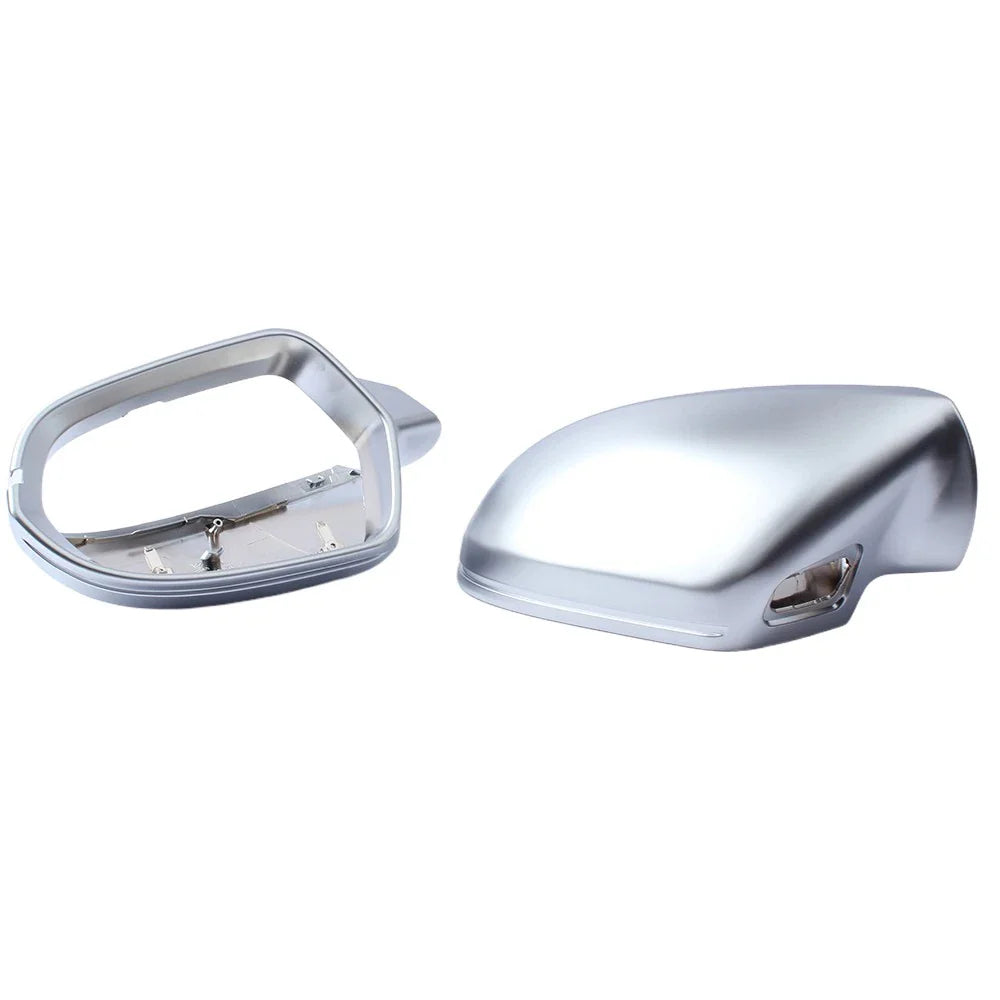 Lane Assist Chrome Side Wing Mirror Caps for Audi A6 S6 C7 (2012–2018)