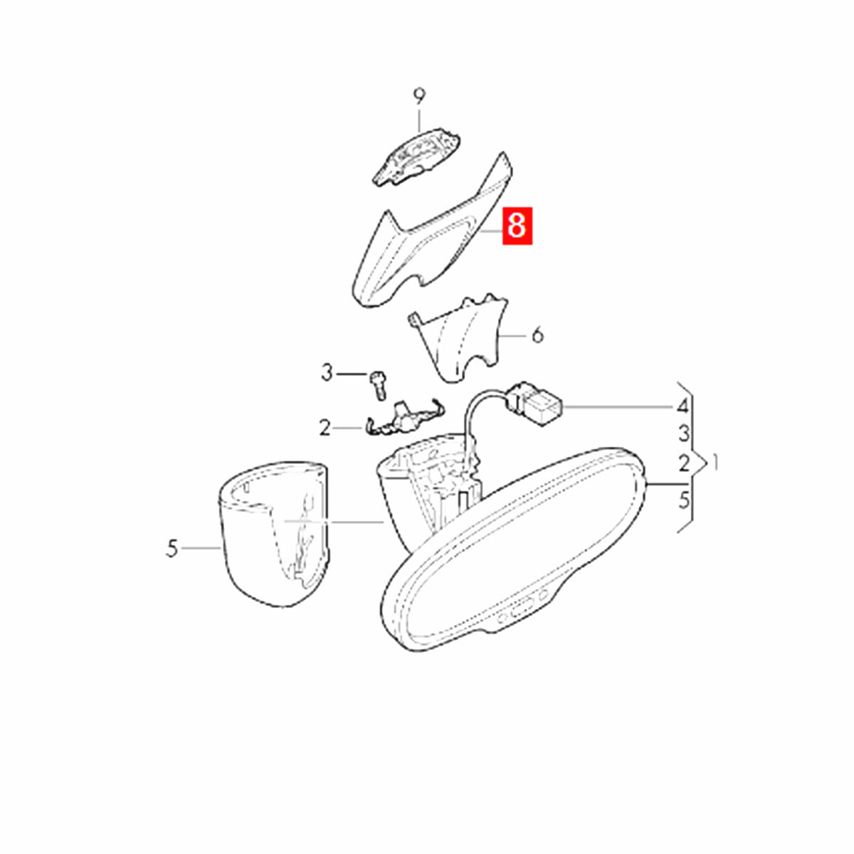 Interior Rear View Mirror Trim Cover for Audi A6 C8 S6 RS6 (2019–2023)