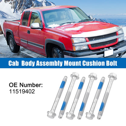 Set of 6 M12x1.75 Car Mount Cushion Bolts No.11519402 for Chevrolet Silverado 1500