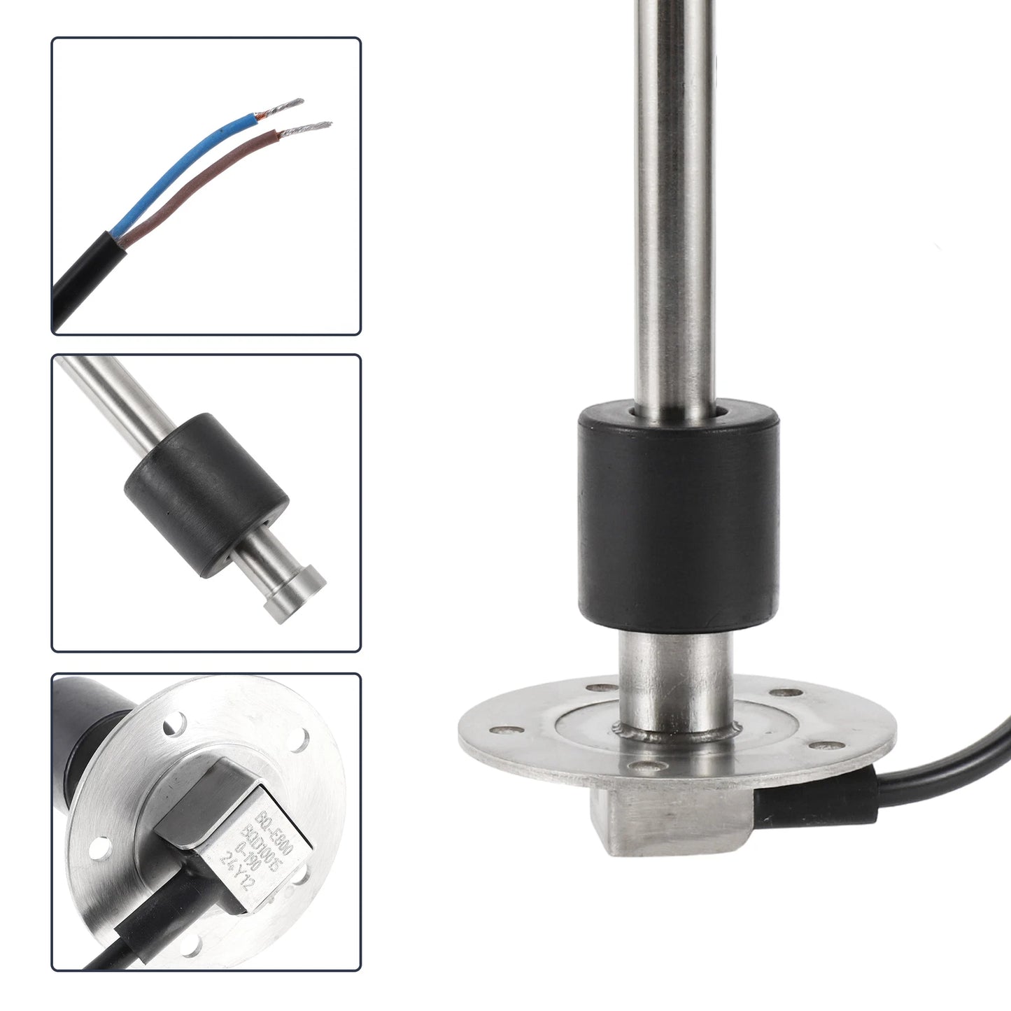 Fuel Sending Unit and Gauge Kit 0-190 Ohm 800mm for Boat Car