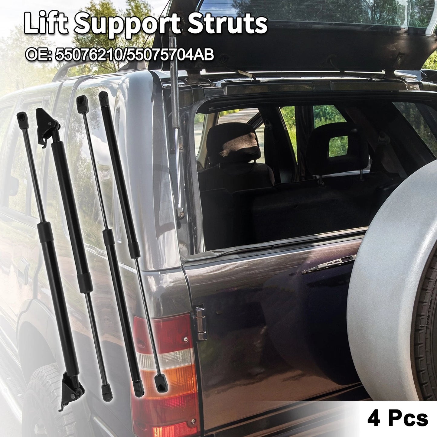 Rear Window Glass & Tailgate Lift Supports for Jeep Grand Cherokee (1993–1998)