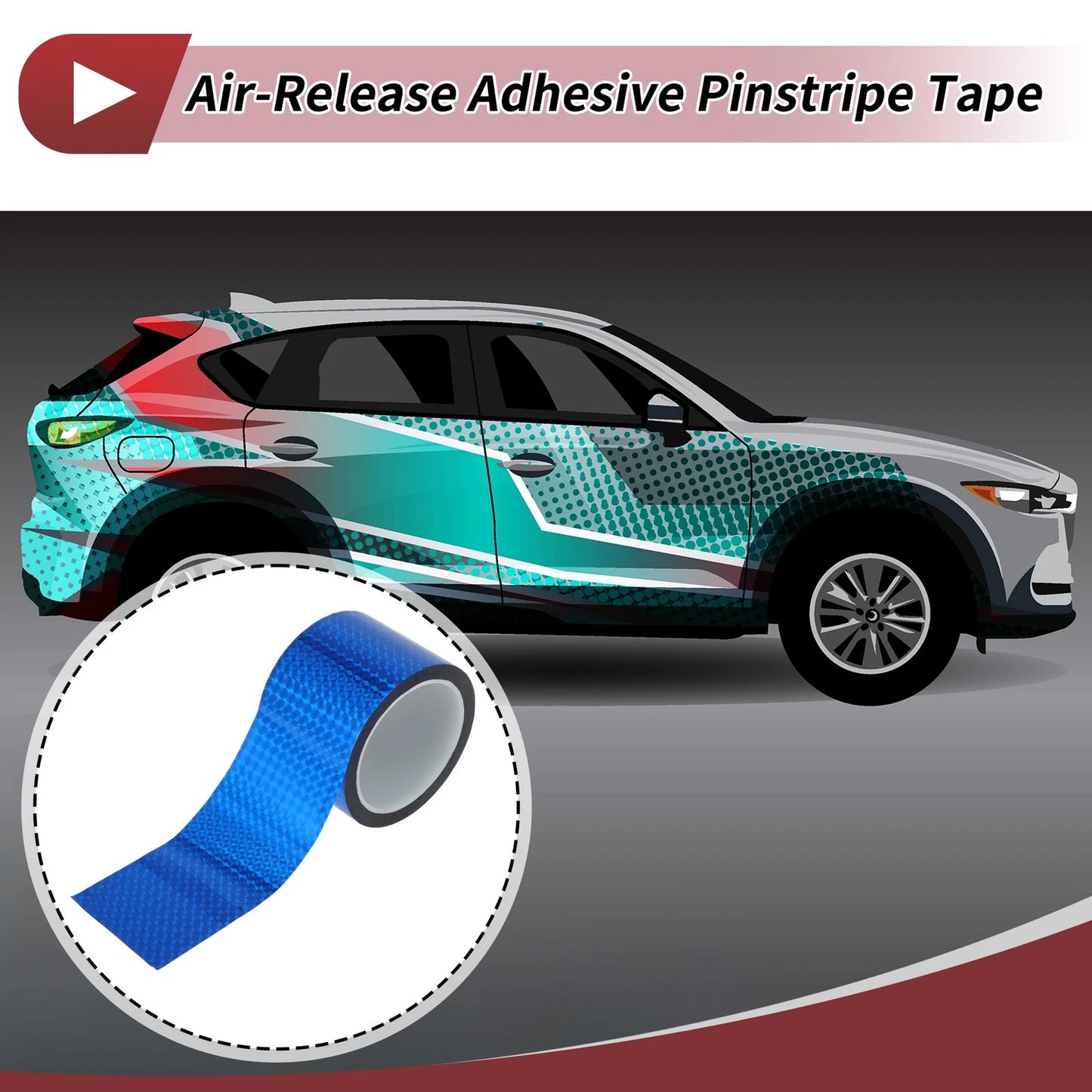 Pinstripe Tape 70mm x 50m for Car Motorcycle Boat Laser Blue (1 Pcs)
