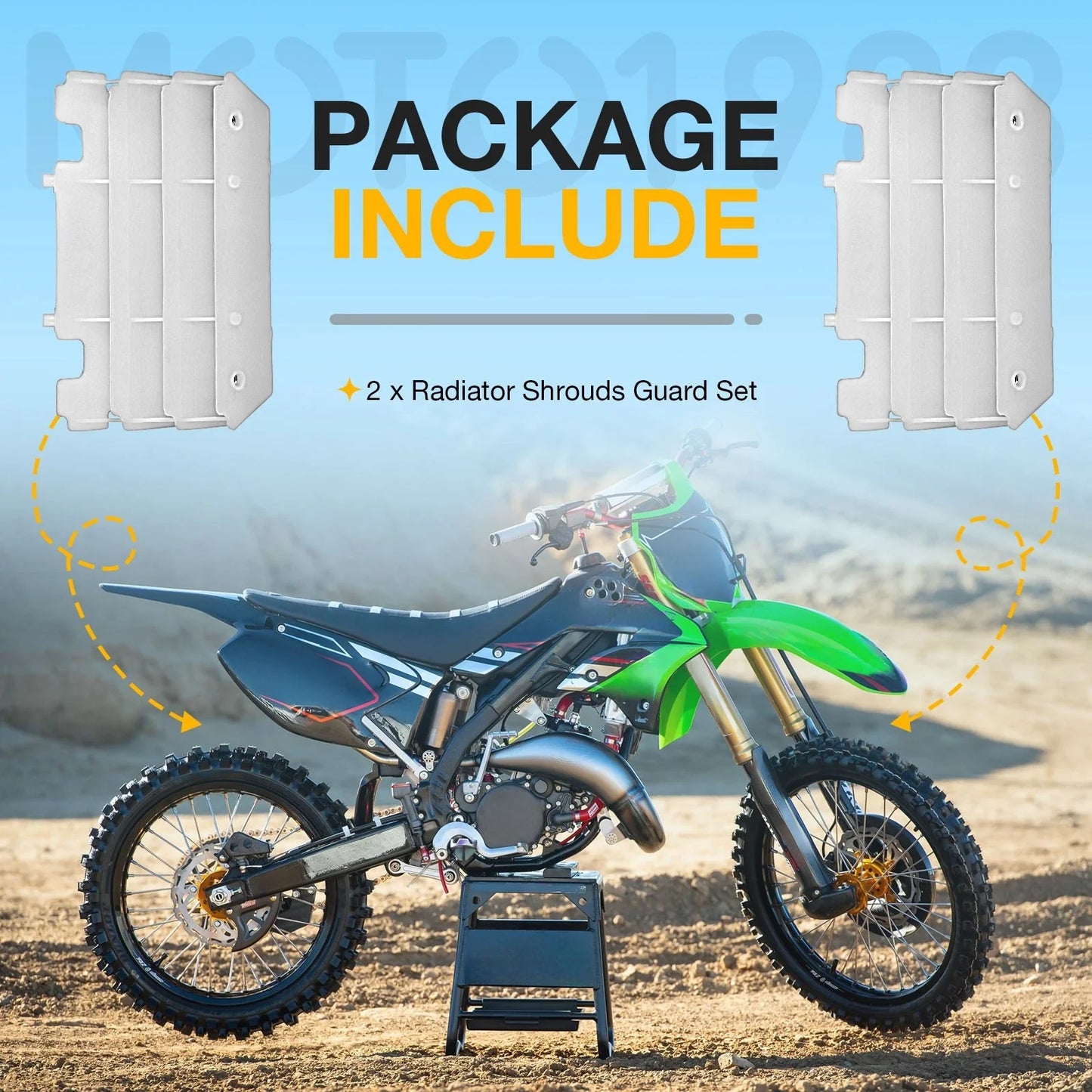 Pair White Radiator Louvers Guards for Kawasaki KX125 KX250 (1997–2005)