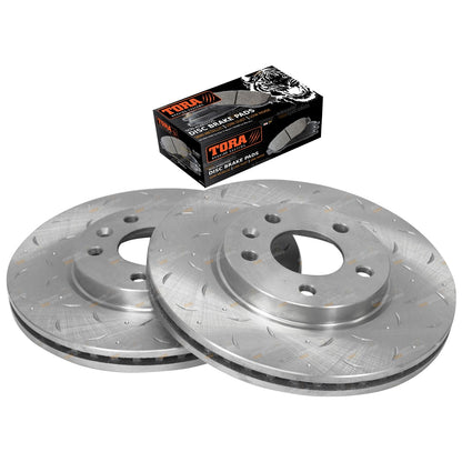 Front Slotted Drilled Disc Brake Rotors & Pads for Cruze JG JH (2009–2017)
