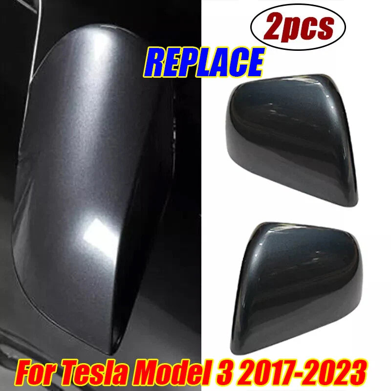 Gloss Grey Car Side Mirror Cover Cap for Tesla Model 3 (2017–2023)