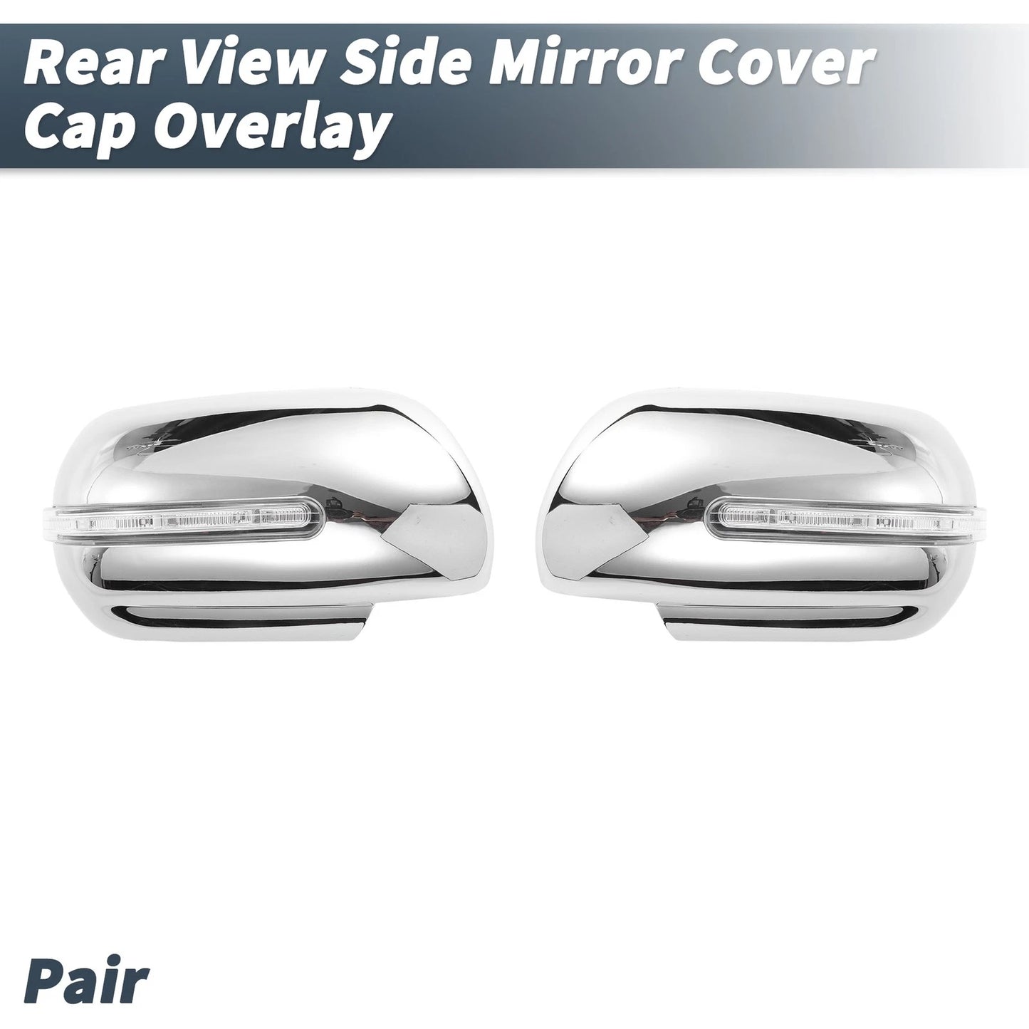 Set of 2 Rearview Mirror Cover Overlays for Suzuki (with LED Light)