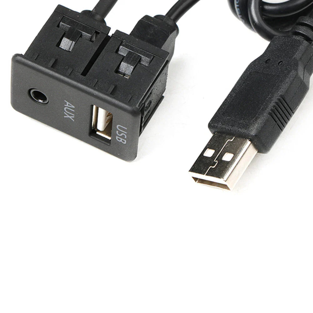15cm AUX USB Socket Jack Extension Cable Adapter for Universal Car Dash Mount