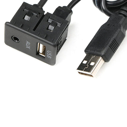 15cm AUX USB Socket Jack Extension Cable Adapter for Universal Car Dash Mount