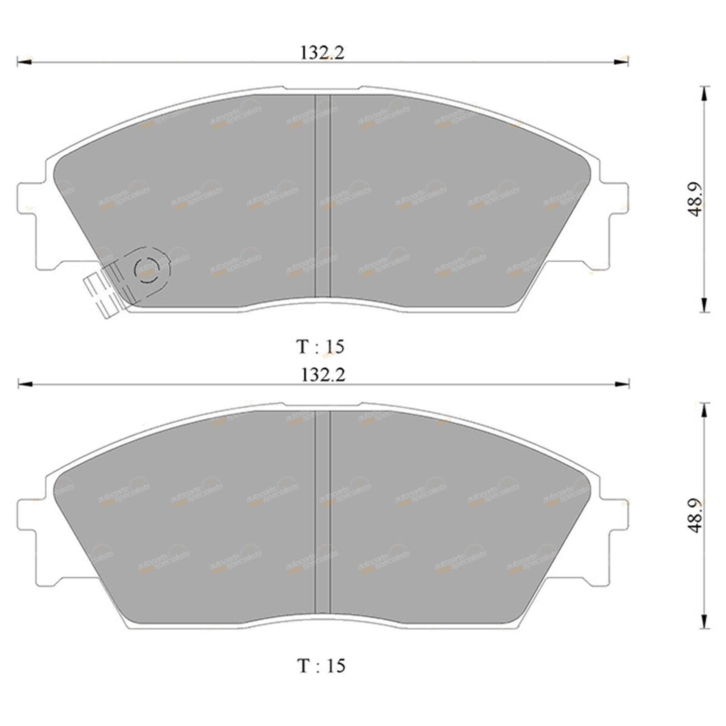 Set of 4 Front Disc Brake Pads for Honda CRX (1987–1992)
