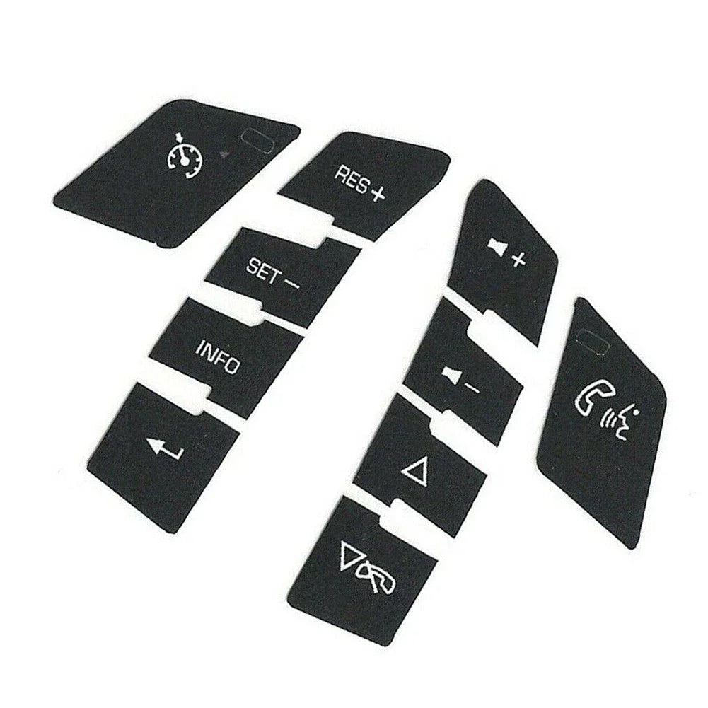 Button Repair Decals Car Sticker 1 Set ABS Black