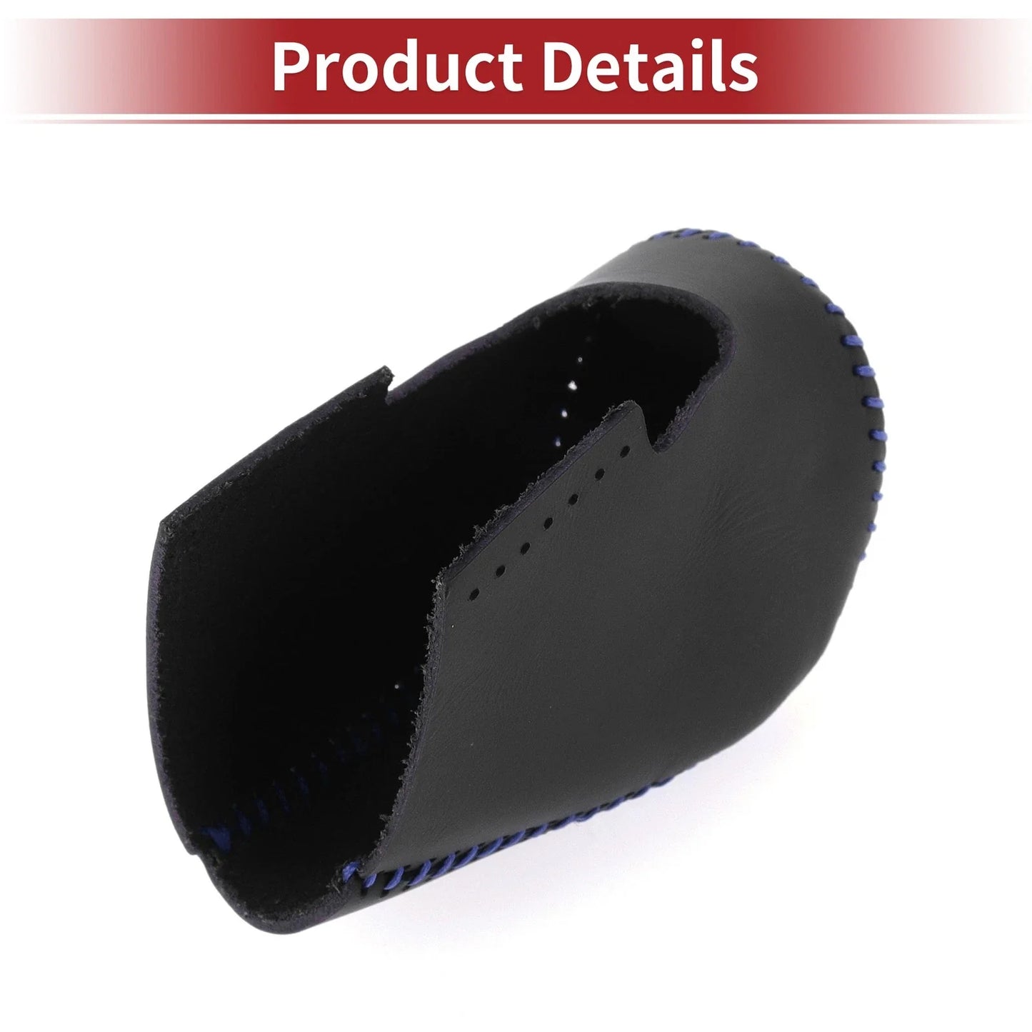 Car Gear Shift Knob Cover for Honda HR-V 2023-2024 Black Blue Faux Leather