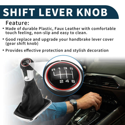 6 Speed Gear Shifter Knob with Cover for VW Jetta (1999–2004)