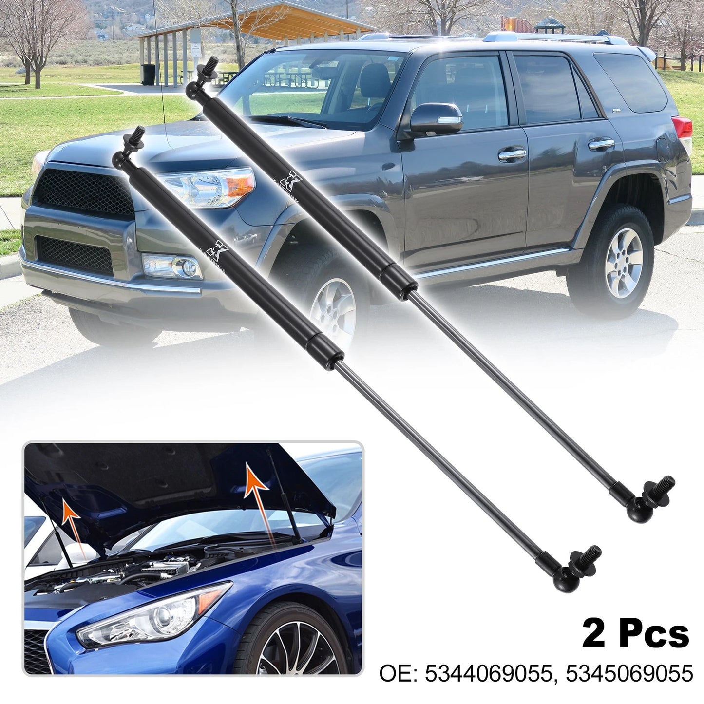 2X Front Hood Lift Support for Toyota 4Runner (2003–2023) 5344069055 5345069055