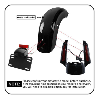 Rear Fender Fascia with LED Light for Harley Touring Street Glide (2009-2013)