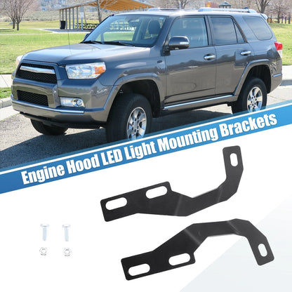 Set of 2 Hood LED Light Mount Bracket Kit for Toyota 4Runner (2010–2022)