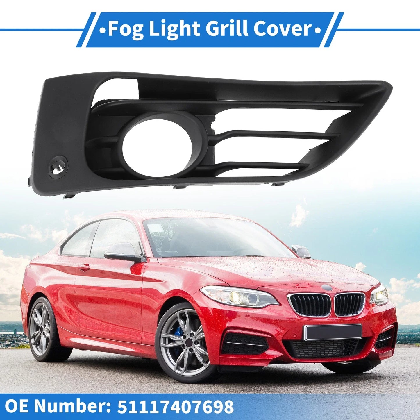 1 Pc Front Right Fog Light Grill for BMW 2 Series (2013 - 2018)