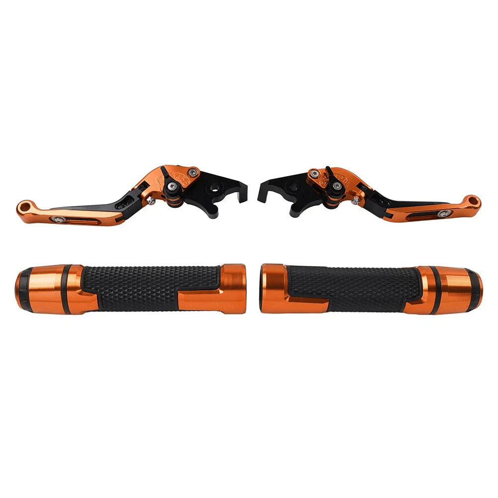 Orange Extendable Brake Clutch Lever Grip Set for Honda CB1100 CB1300 (2013-2023)