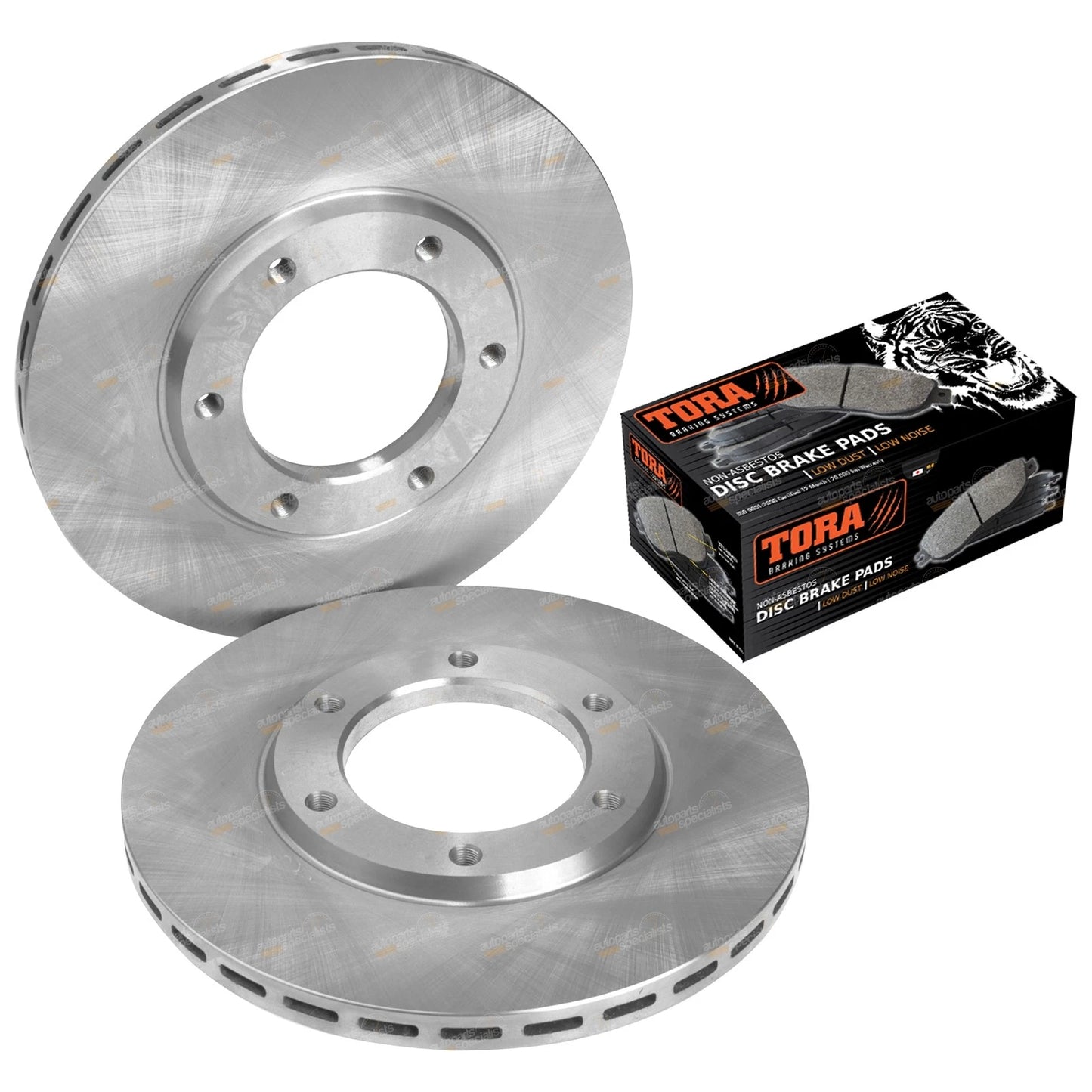 2 Front Brake Rotors + Disc Pads for Nissan Patrol MQ MK GQ Y60 (1981–1996)