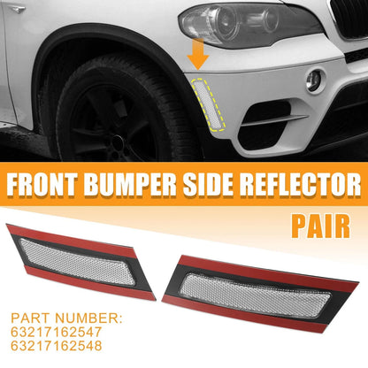 Pair Bumper Reflector Side Marker for BMW X5 (2007-2013) Clear