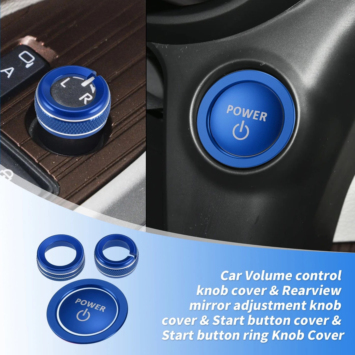 Volume Knob Cover Trim Ring   - Blue