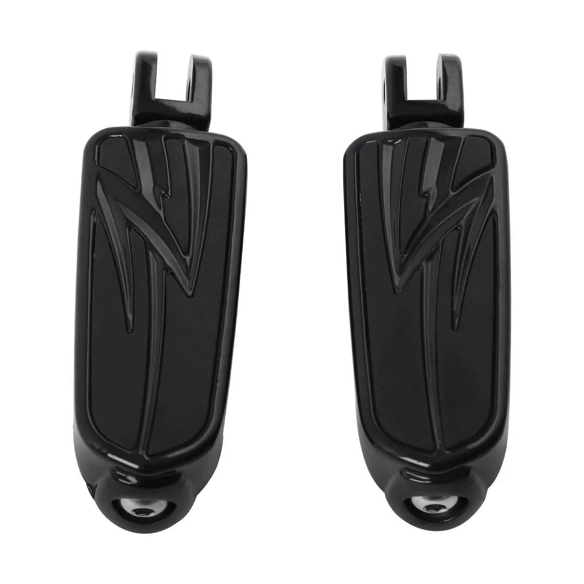 Black Driver Rider Foot Pegs for Harley Fat Bob Softail (2018-2025)