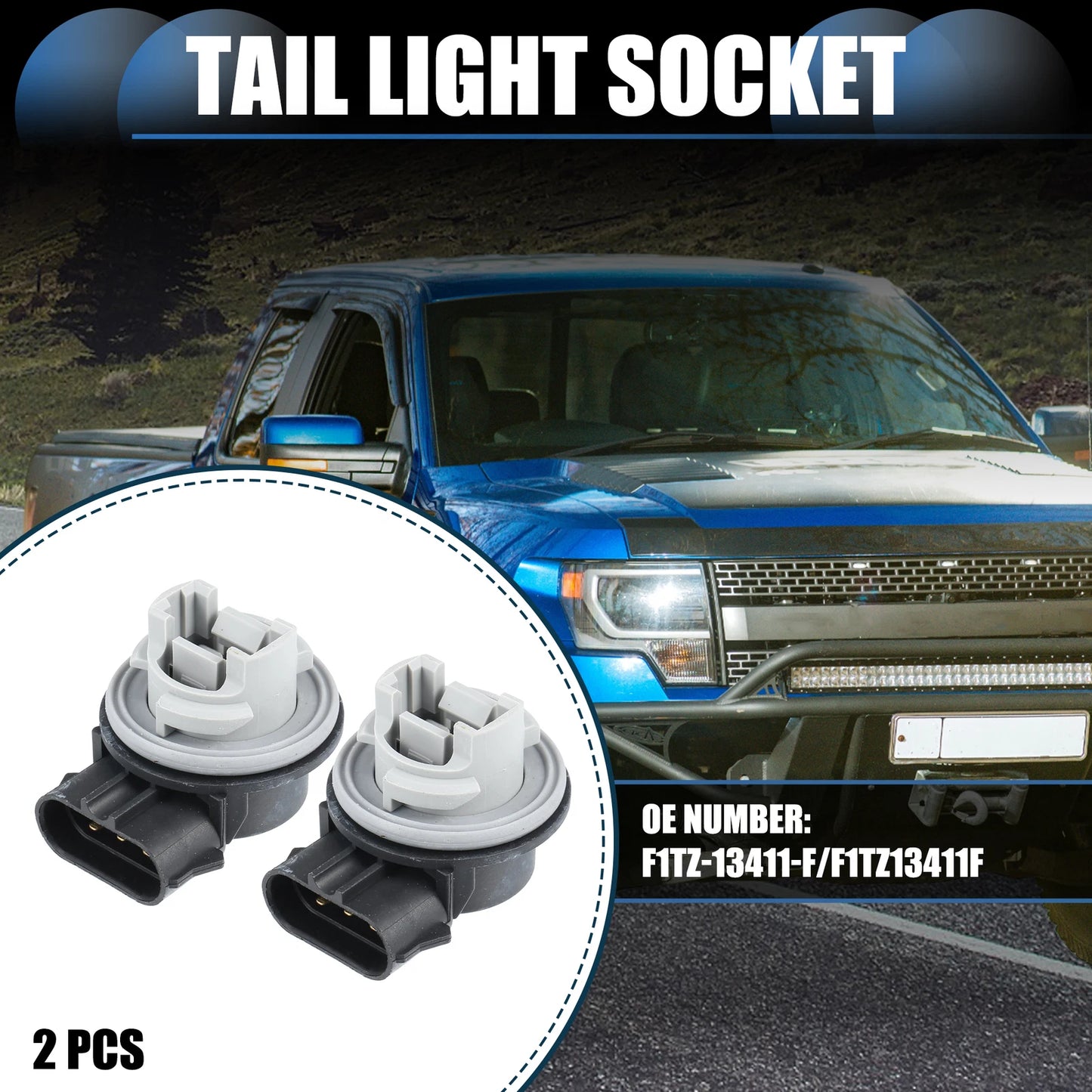 2X Tail Light Socket No.F1TZ-13411-F/F1TZ13411F for Ford Mustang Focus