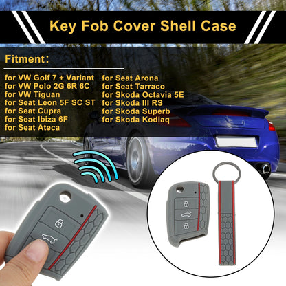 TPU Silicone Car Key Case for VW Golf 7 (2013–2020) - 3 Buttons