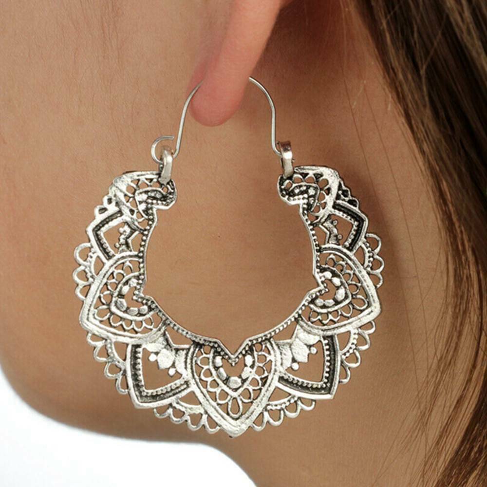 Set of 2 Boho Vintage Style Dangle Drop Hook Earrings for Women