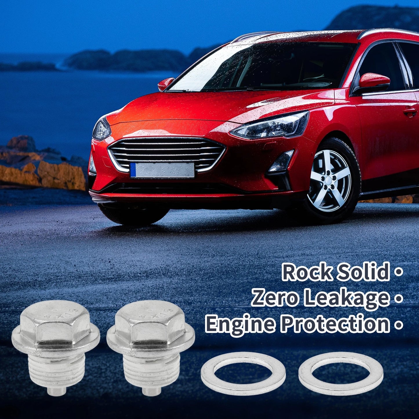 Set of 2 M18x1.5 Aluminum Oil Drain Plug with Gasket for Car