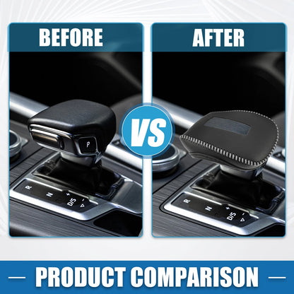 Gear Shifting Knob Cover for Mitsubishi Outlander (2014–2023) Faux Leather Black Gray