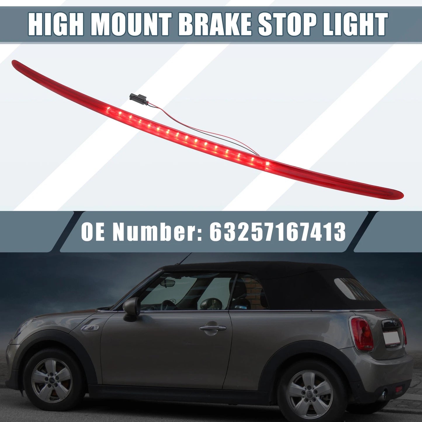 Tail High Mount Brake Stop Light No. 63257167413 for Mini Cooper (2008–2013)