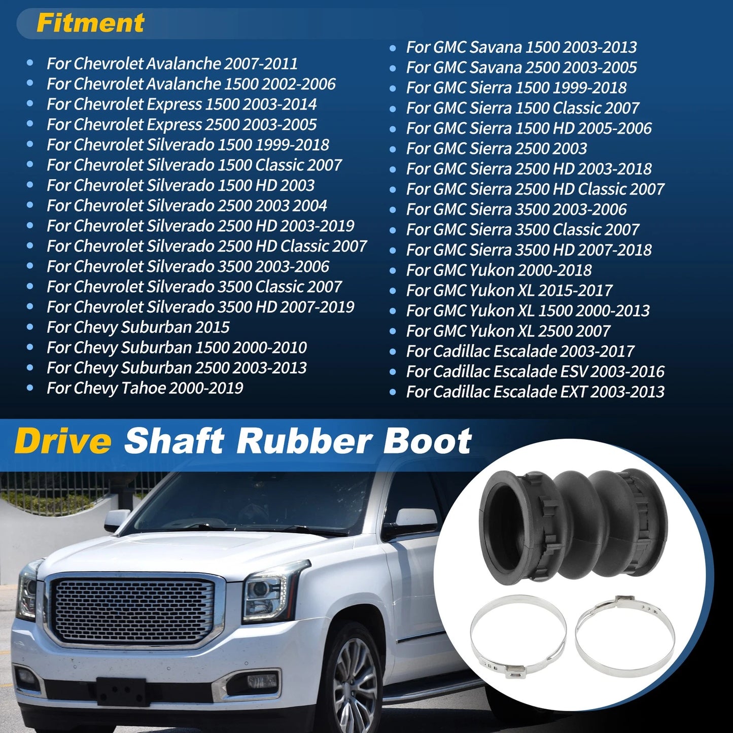 Drive Shaft Boot for GMC Savana Sierra, Chevy Suburban Silverado (12471527)