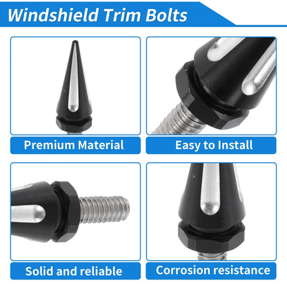 Windshield Bolts for Harley Davidson Street Glide (1996–2013) Aluminum Black