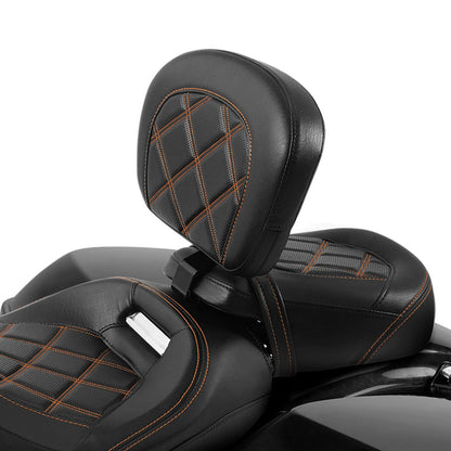 Front Backrest Pad for Harley Touring Road Glide 2009-2023 Black