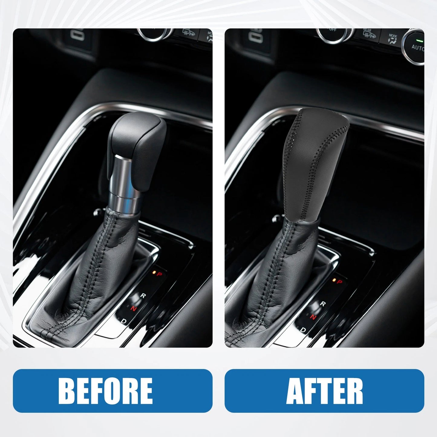 Gear Shift Lever Cover for Honda Odyssey (2015–2018) Black Stitches