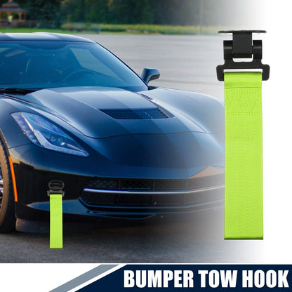 Tow Hook Strap Towing Belt for Car (27x6.5cm) - Green