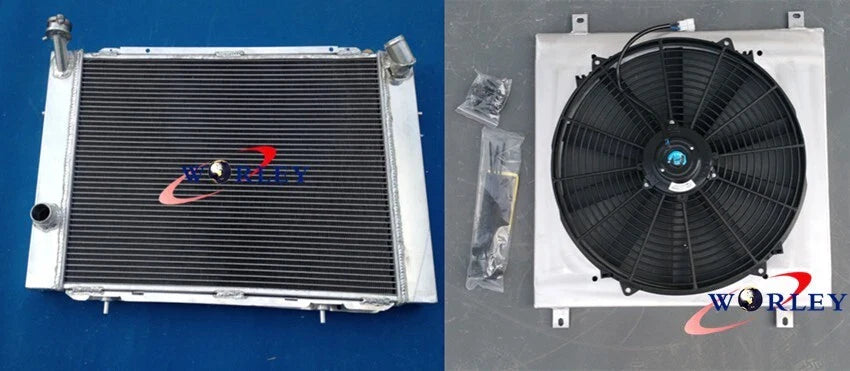 3Row Aluminum Radiator & Shroud Fan for Holden Commodore VB VC VH V8 (79-85)