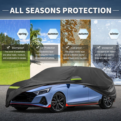 Waterproof Car Cover 221D-PU for Hyundai i20 II/III (2014–2021) with Zipper