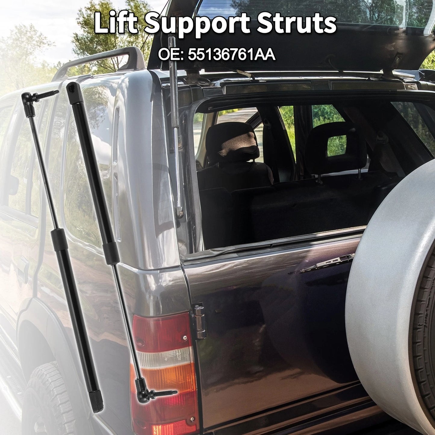 Rear Window Glass Lift Supports Struts No. 55136761AA for Jeep Grand Cherokee (2011–2021)