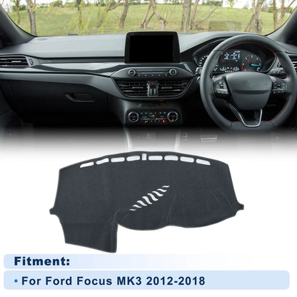 Dash Cover for Ford Focus MK3 (2012–2018) Without HUD, Polyester, Gray