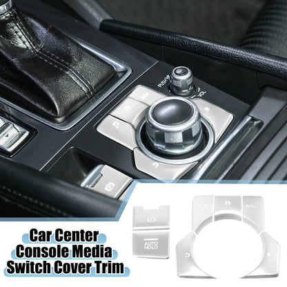 7pcs Center Console Media Panel Handbrake Trim for Mazda CX-5 (2017–2020) Silver Tone