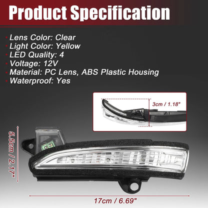 LED Front Left Side Mirror Turn Signal Light for Ford Fusion (2013–2020)