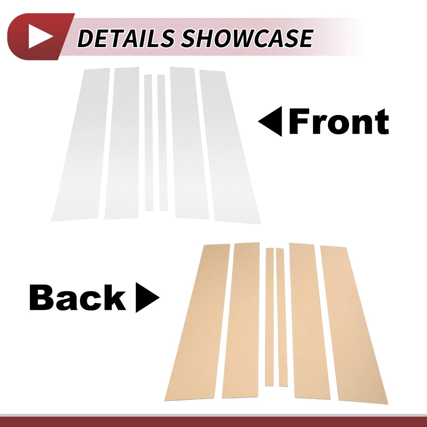 Set of 6 Door Pillar Window Trim for Nissan Titan (2004–2015) Chrome