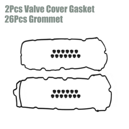 Set of 2 EVS50726R Valve Cover Gaskets for GMC Acadia (2007–2008) Rubber Black