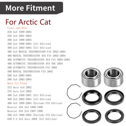 Wheel Bearing & Seals for Arctic Cat 300 2x4 4x4 (1998–2004)