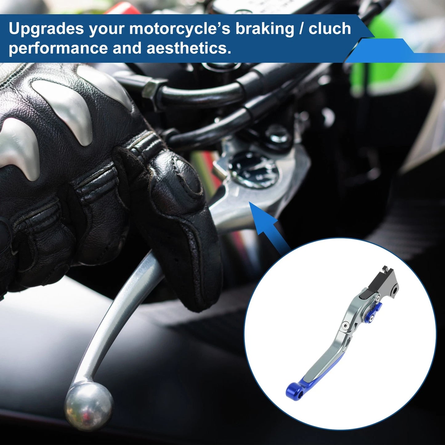 Brake Clutch Levers for BMW G310R (2017–2021) Titanium Handle Blue End 1 Pair