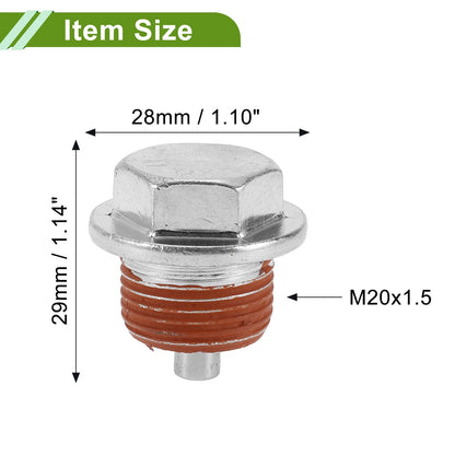 Set of 2 M20x1.5 Copper Oil Drain Plug with Gasket for Car Motorcycle