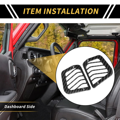 Dashboard Side Air Vent AC Outlet Cover for Jeep Wrangler JL JLU (2018–2024) Black